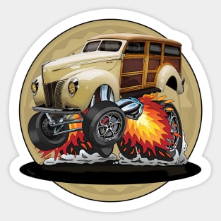 1940 Ford Deluxe Woody Wagon - Hot Rod Sticker